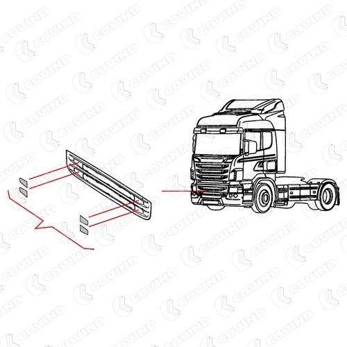 KIT ADHESIF POUR GRILLE DE CALANDRE INFERIEURE COMPOSé PAR: 4 ADHESIFS SUPéRIEURS DR/GH. 4 ADHESIFS INFERIEURS DR/GH – Image 2