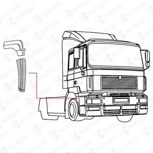 PROLONGEMENT AILE DROIT POUR SPOILER HAUTEUR 250MM MAN F2000 – Image 2