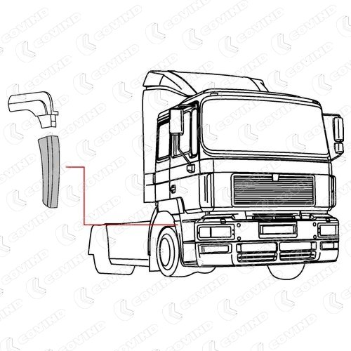 PROLONGEMENT AILE DROITE POUR SPOILER HAUTEUR 350MM MAN F2000 – Image 2