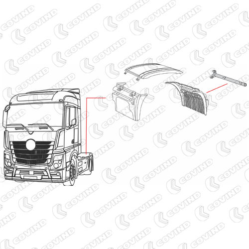 TUBE SUPPORT D'AILE ARRIERE PARTIE ARRIERE DROIT OU ARRIERE GAUCHE MERCEDES MP4 – Image 2