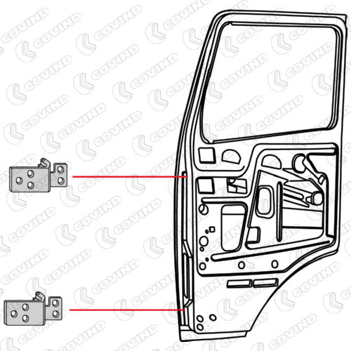 CHARNIERE DE PORTE DROITE SUPERIEURE ET INFERIEURE MERCEDES AXOR – Image 2
