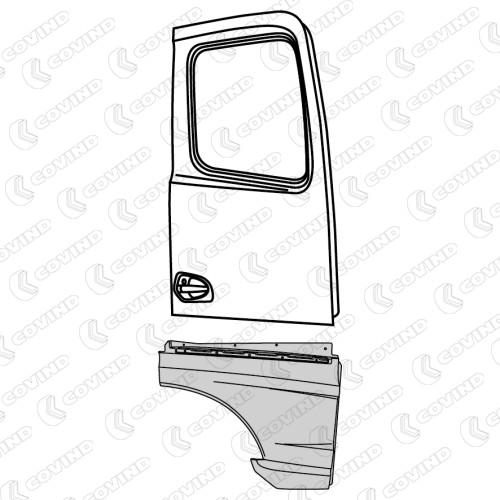 EXTENSION PORTE DROIT MERCEDES ACTROS MP4 STREAM SPACE / BIG SPACE / GIGA SPACE - COULEUR GRIS – Image 2