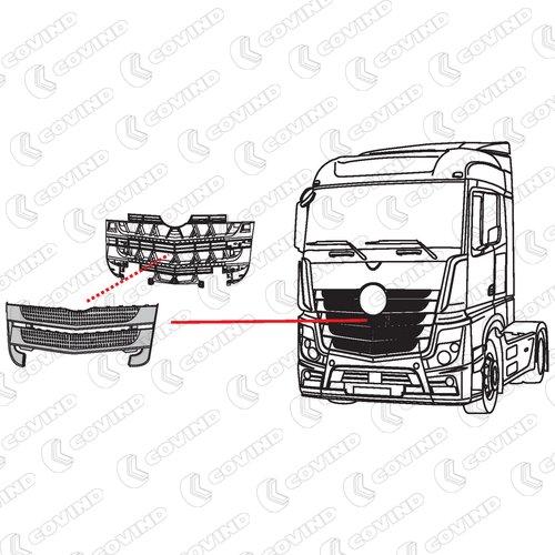 GRILLE INFERIEURE DE CALANDRE MERCEDES MP4 BIG SPACE / GIGA SPACE - A PEINDRE – Image 2