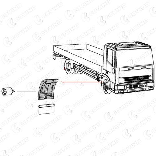AILE ARRIERE DROITE ESSIEU AVANT IVECO EUROCARGO 60 - GRIS FONCE = SUR COMMANDE – Image 2