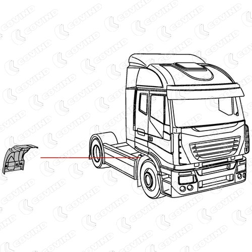 AILE ARRIERE DROITE ESSIEU AVANT IVECO STRALIS AD/AT AVANT 2007 = SUR COMMANDE – Image 2
