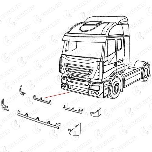 SPOILER CENTRAL DROIT IVECO STRALIS CABINE AS AVANT 2007 – Image 2