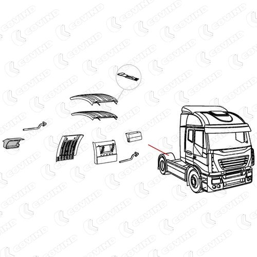 SUPPORT FEU DROIT IVECO STRALIS CABINE AS AVANT 2007 - GRIS – Image 2