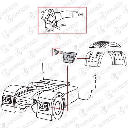 SUPPORT AILE PARTIE ARRIERE DROIT DE L ESSIEU ARRIERE SCANIA R CABINE CR/CG APRES 2010 – Image 2