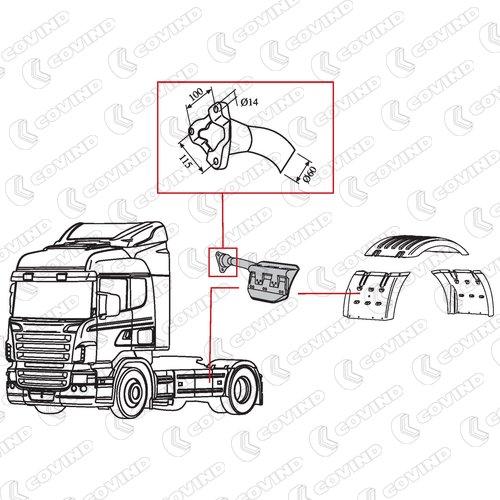 SUPPORT AILE PARTIE AVANT GAUCHE DE L ESSIEU ARRIERE SCANIA R CABINE CR/CG APRES 2010 – Image 2