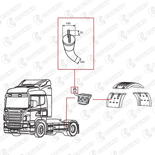 SUPPORT AILE PARTIE AVANT GAUCHE DE L ESSIEU ARRIERE SCANIA R CABINE CR/CG APRES 2010 – Image 2