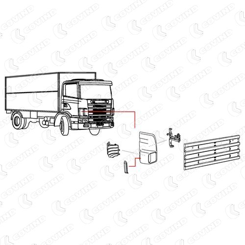 EMBOUT DE DEFLECTEUR DROIT SCANIA SERIE 4 CABINE CR 114-124-144-164 – Image 2