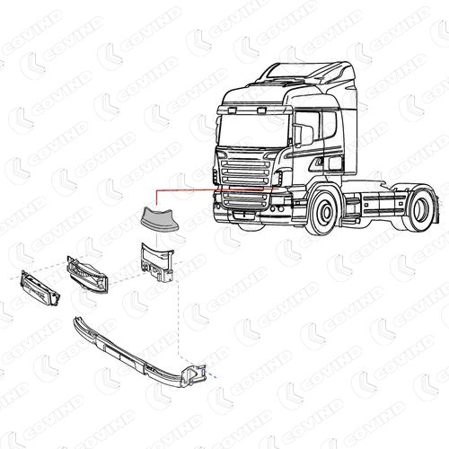 CACHE GAUCHE SCANIA R SERIE 5 CABINE CR AVANT 2010 – Image 2