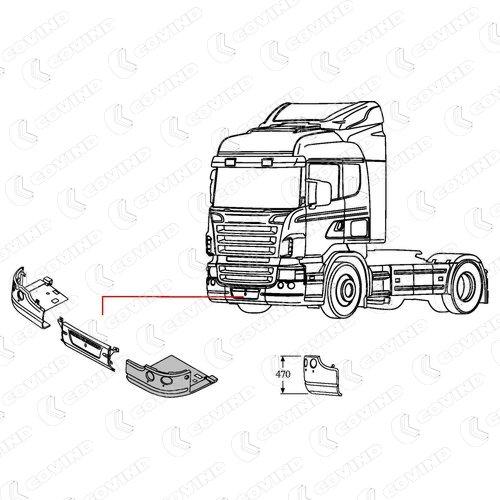 ANGLE PARE CHOC GAUCHE = GRAND MODELE SCANIA R SERIE 5 CABINE CR/CG AVANT 2010 – Image 2