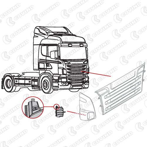 DEFLECTEUR INTERIEUR DROIT SCANIA R SERIE 5 CABINE CG AVANT 2010 – Image 2
