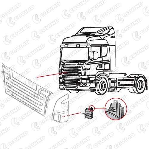 DEFLECTEUR INTERIEUR GAUCHE SCANIA R SERIE 5 CABINE CG AVANT 2010 – Image 2