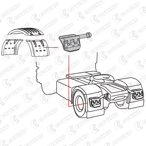 SUPPORT AILE PARTIE ARRIERE GAUCHE DE L ESSIEU ARRIERE SCANIA R CABINE CR/CG APRES 2010 – Image 2