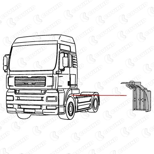 AILE ARRIERE GAUCHE ESSIEU AVANT HAUTEUR HAUT D AILE 140MM MAN TGA CABINE M-L-LX – Image 2
