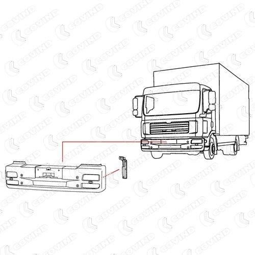 CACHE COTE GAUCHE SUR PARE CHOC HAUTEUR 570MM MAN TGL – Image 2