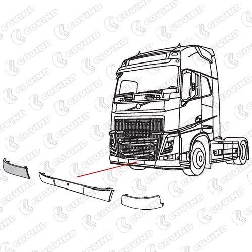 PARE CHOC PLASTIC DROIT GRIS VOLVO FH SERIE 4 EURO 6 ET FM 4 EURO 6 Restyling 2021 – Image 2