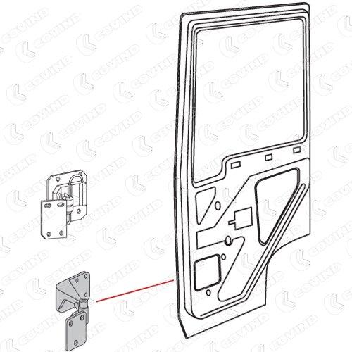 CHARNIERE INFERIEURE POUR PORTE DROITE MAN TGA – Image 2