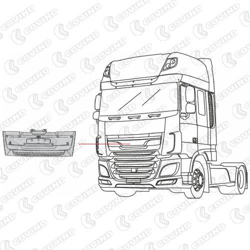 CALANDRE SUPERIEURE DAF XF 106 SERIE 2 A PARTIR DE 2018 - GRILLES NID ABEILLE COULEUR GRISES – Image 2