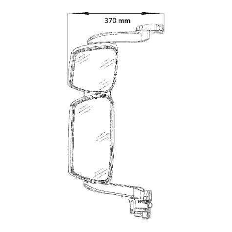 RETROVISEUR DROIT BRAS COURT IVECO STRALIS CABINE HI-WAY – Image 2