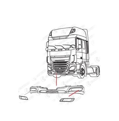 ENTOURAGE LONGUE PORTEE DAF XF 106 EURO 6 GAUCHE - PEINT EN BLANC DAF H3279 – Image 2