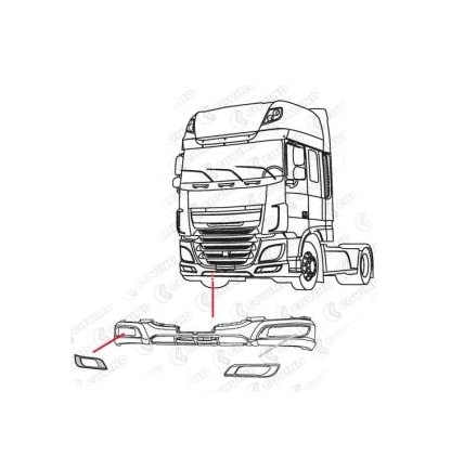 ENTOURAGE LONGUE PORTEE DAF XF 106 EURO 6 DROIT - PEINT EN BLANC DAF H3279 – Image 2