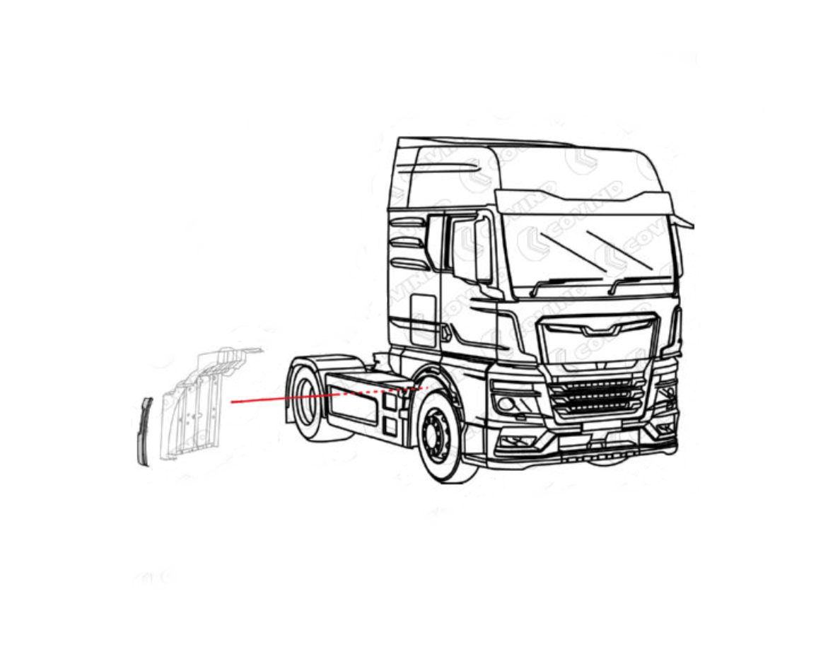 COUVERTURE EXTERIEURE DROIT POUR AILE AVANT, PARTIE ARRIERE MAN TGX 2021 – Image 2