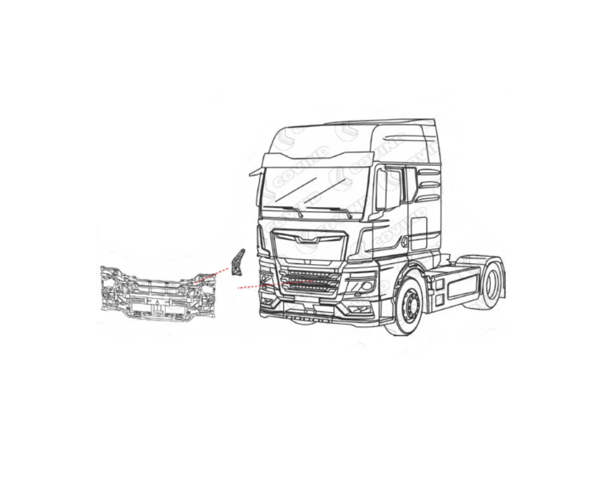 PATTE ANCRAGE PARE-CHOC AVANT GAUCHE MAN TGX 2021 – Image 2