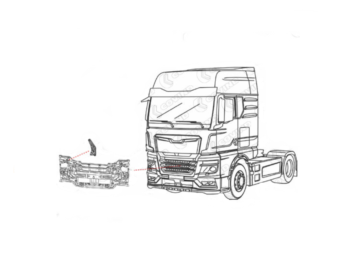 PATTE ANCRAGE PARE-CHOC AVANT DROIT MAN TGX 2021 – Image 2