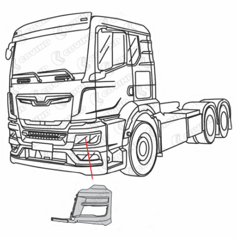 COIN PARE CHOC SUPERIEUR GAUCHE SANS LAVE PHARE MAN TGS 2021 – GRIS – Image 2