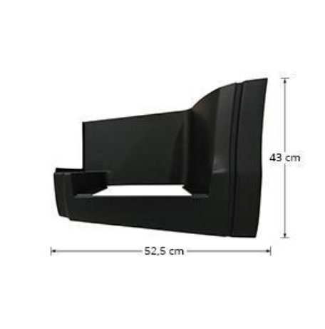 CAISSON DE MARCHE PIED GAUCHE POUR STRALIS S-WAY 2019 CABINE AD-AT - HAUTEUR 43CM - NOIR